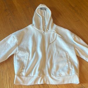 Plain White Zip-up Hoodie